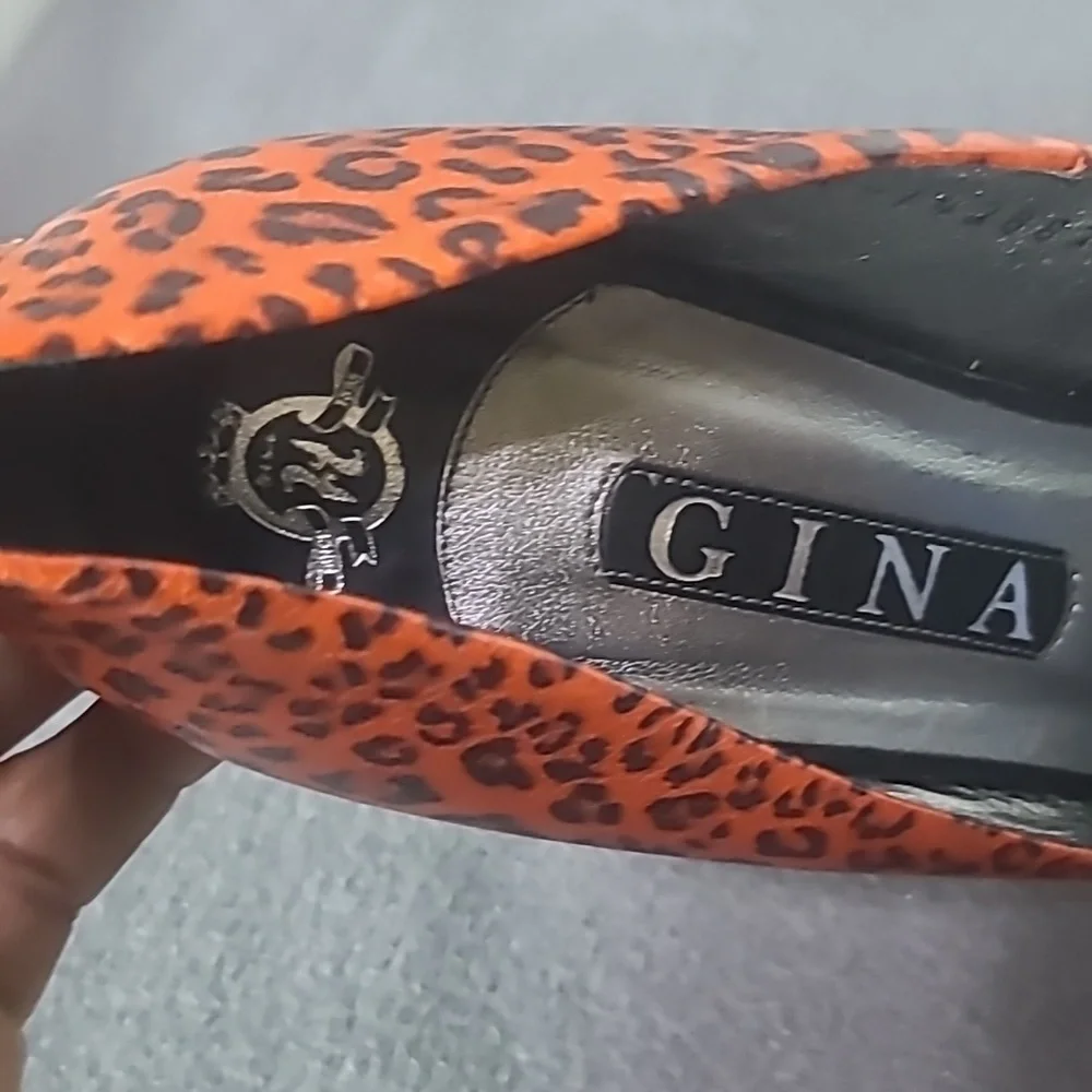 Gina Platform Heels leopard print pink & black sz7